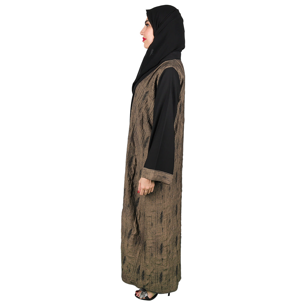 Black & Gold Crepe Abaya