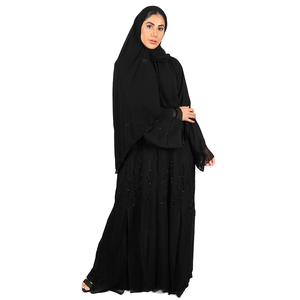 Modern Abaya with Intricate Handmade Embroidery