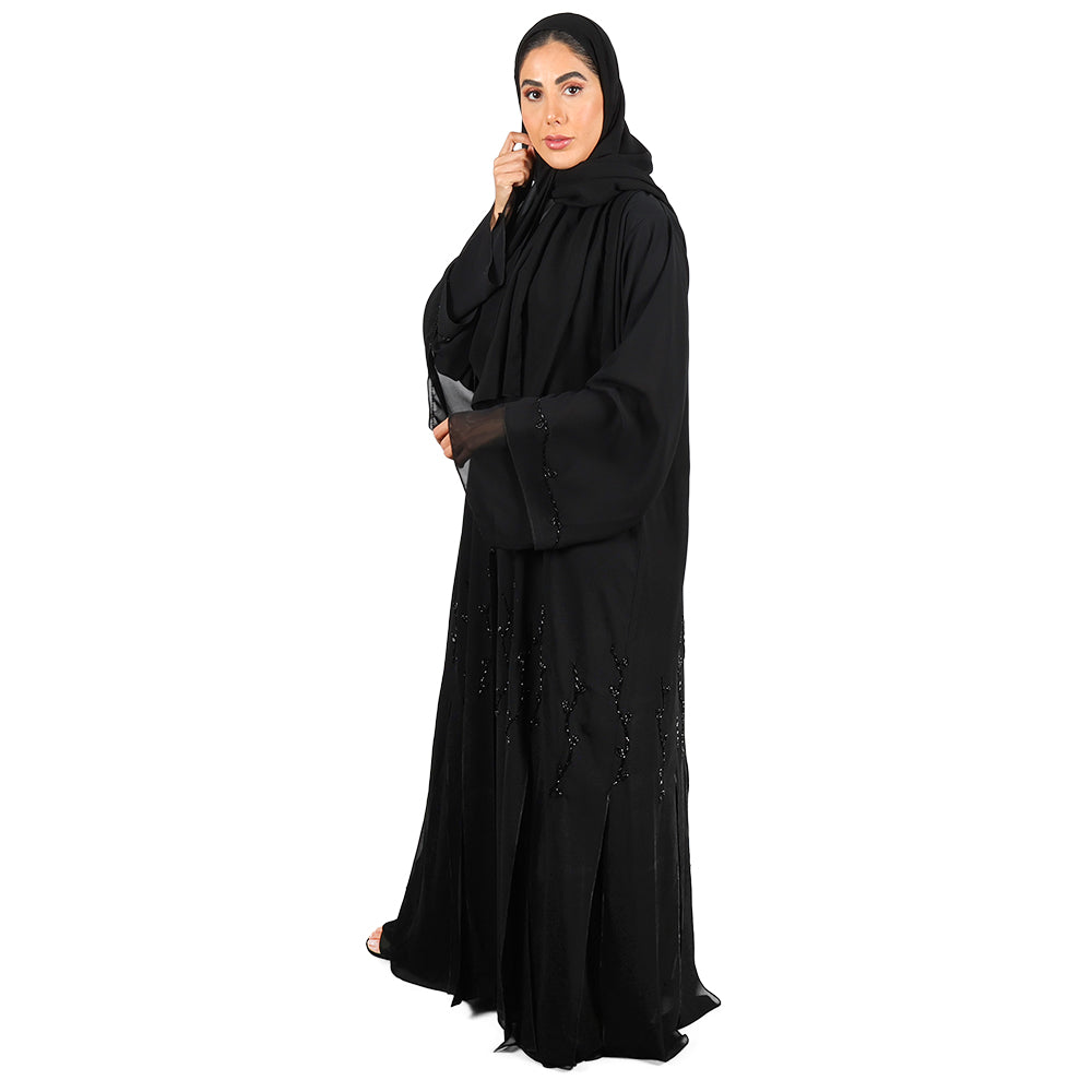 Modern Abaya with Intricate Handmade Embroidery