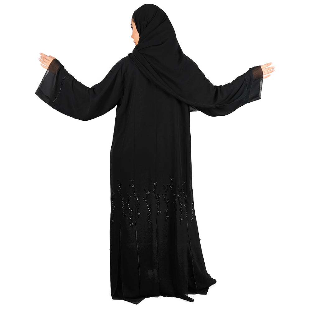 Modern Abaya with Intricate Handmade Embroidery