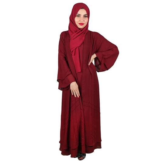 Sequin Embellished Abaya Red