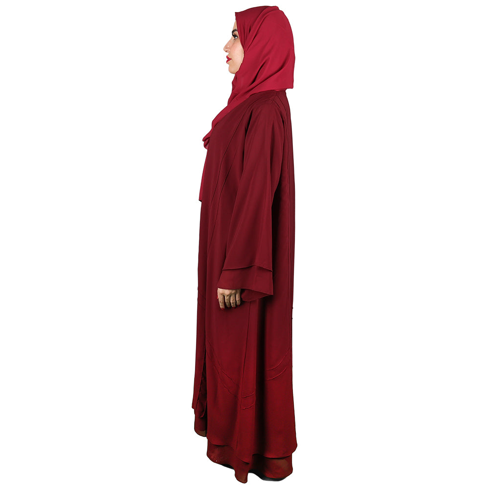 Sequin Embellished Abaya Red