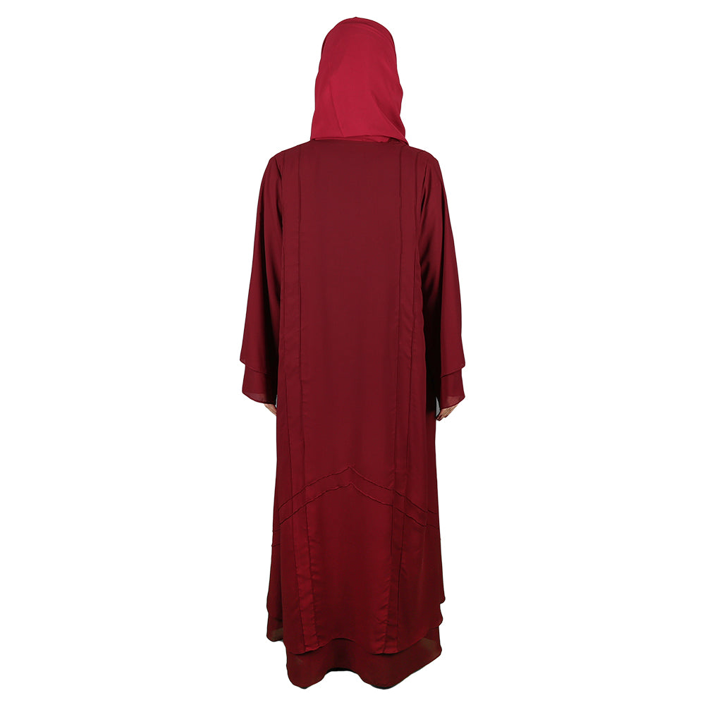 Sequin Embellished Abaya Red